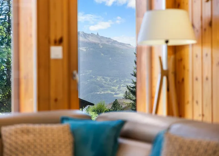 シャレー Campanule A Avec Vue Sur Les Alpes